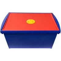 ONDIS24 Aufbewahrungsbox Spielzeugkiste mit Deckel, 28 L, Stapelbox System Box M, Malkiste hoch, Spielzeugbox für Kinder