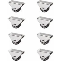 SO-TECH® Möbelrolle Unterbaurolle PASSAU, Ø 25 mm, Kastenrolle für die Unterbaumontage, 8 Stück