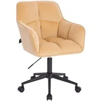 SVITA Schreibtischstuhl JERRY (1 St), Schminkstuhl, Drehsessel, höhenverstellbar, gepolstert, Samt, Beige
