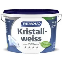 Renovo Wandfarbe Renovo Premium Wand- und Deckenfarbe Kristallweiss matt 10,0 Ltr.