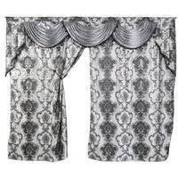 Gardinen by Justyna Verdunkelungsvorhang Barock Gardine Grau, Kräuselband, blickdicht, Polyester, Verdunkelung,Orientalisch Perde,Kräuselband,Verdunkelt,Barock stil