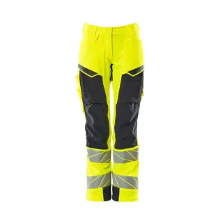 MASCOT Damen Hose mit Knietaschen ACCELERATE SAFE Hi-vis Gelb / Schwarzblau 38 - 19078-511-17010-82C38