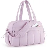Forrlite Reisetasche Reisetasche Puffer, Sporttasche Damen 24L Weekender Wickeltasche (Wasserabweisend Travel Bag Handgepäck Gym Bag Kliniktasche Geburt Krankenhaustasche Mit PVC Nasse Tasche Für Fitness, Schwarz)