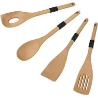 Stanley Rogers Kochbesteck-Set Küchenhelfer Set Holz, Kochlöffel Buchenholz, Bambus Küchenutensilien