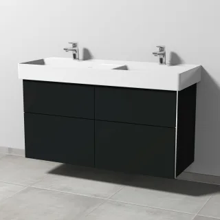 Sanipa 3way Waschtischunterbau zu Duravit Dura Square Waschtisch mit 4 Auszügen, Vulkan-Matt BP4221V