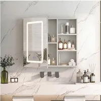 zebery Spiegelschrank Badezimmerspiegelschrank mit LED-Beleuchtung (Set, 1-St., 1 Türen Badezimmerschrank mit Spiegel, 60 x 15 x 60cm) Wandschrank mit Entfogger-Funktion, Touchschalter, für Badezimmer
