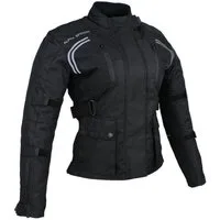 Alpha Speeds Motorradjacke Damen Motorrad Textil Jacke Biker wasserdicht Jacke mit Protektoren (Innenjacke ist trennbar: All Season) Reflektierende Elemente, SLIM, Schwarz