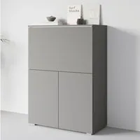 Home affaire PC-Schrank Vera, Sekretär, Home-Office-Schreibtisch mit LED-Beleuchtung (1 St), Multifunktional mit Stauraum, klappbare Tischfläche, LED, B 90 cm
