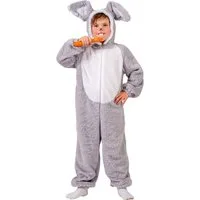 Funny Fashion Kostüm Hasen Verkleidung Rabbit Reese Kinder Grau Weiß