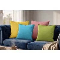 Amilian Dekokissen 4er Set Zierkissen Sofakissen Couchkissen mit Reißverschluss, inklusive Füllung für Sofa, Couch und Bett