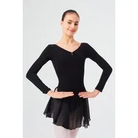 tanzmuster Chiffonkleid Ballettkleid Anna mit Glitzersteinen Mädchen Ballettbody mit Chiffon Röckchen