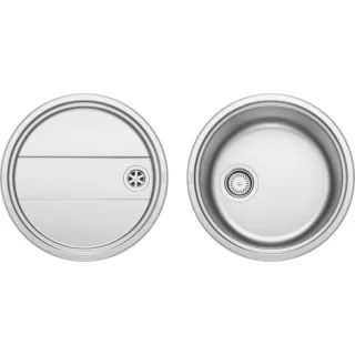 Blanco Rondoset Spüle 513310 47x39cm, Edelstahl Bürstfinish, 3 1/2" Korbventil