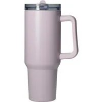 elasto Becher Edelstahl Trinkbecher mit Deckel und Strohhalm 1,2 Liter, isoliert, robust, für unterwegs