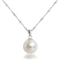 Schöner-SD Kette mit Anhänger 12mm Perle Silberkette mit Perlenanhänger groß (inkl. Schmuckbox), 925 Silber