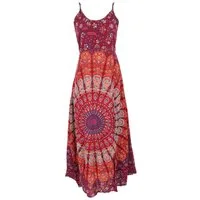 Guru-Shop Midikleid Boho Sommerkleid, langes Maxikleid mit Mandala.. alternative Bekleidung