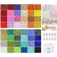 Montegoni Bastelperlen 17180 Stück 3mm Perlen für Armbänder, (Armbänder selber machen Perlensets für Mädchen), DIY perlen zum auffädeln Glasperlen zum auffädeln