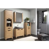 trendteam Badmöbel-Set Badezimmer-Set Follow, Artisan Eiche / Matera grau, 4-teilig, (4-St), Badmöbel, Badkombination, Badezimmer Set, 4-teilig