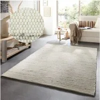 OTTO home Wollteppich Greith, Handwebteppich, rechteckig, Höhe: 12 mm, reine Wolle, meliert, handgewebt, Wendeteppich, Scandi, Wohnzimmer