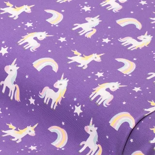 Baumwoll-Jersey "Einhorn" mit Elasthan, lila-color
