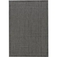 KADIMA DESIGN Outdoorteppich DAFNE Wetterfest UV-Beständig Balkon Waschbar Strapazierfähig Uni, Läufer, Höhe: 3 mm, Schwarz, 60x100 cm, Balkonteppich Fußbodenheizung Waschbar