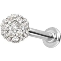 PIERCINGLINE Piercing-Set 14 Karat Gold Labret mit Innengewinde MULTI-MOISSANIT (Labrets, 1-tlg)
