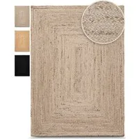 carpetfine Teppich Nele Juteteppich Naturfaser, rechteckig, Höhe: 6 mm, geflochtener Wendeteppich aus 100% Jute, quadratisch und als Läufer