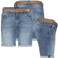SUBLEVEL Bermudas Damen Jeans Shorts Bermuda Kurze Hose Shorts Short Denim Stretch Denim