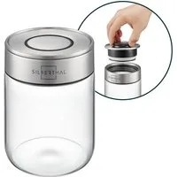 SILBERTHAL Vorratsglas 700 ml, Vorratsdose mit Klickdeckel, Glas, Edelstahl, (Einzeln, 1-tlg), Luftdicht & Mottensicher