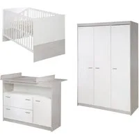 roba® Babyzimmer-Komplettset Julia, Gitterbett, Wickelkommode & Schrank 3-türig