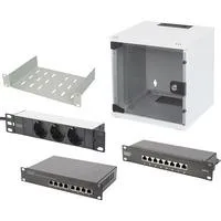 25,4 cm (10") Set 1 6HE, IT-Schrank hellgrau, 6 Höheneinheiten