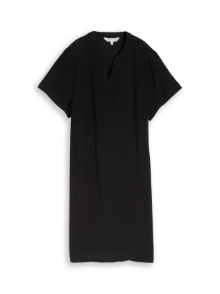 Tom Tailor - Kleid mit V-Ausschnitt deep black - Gr. - 36