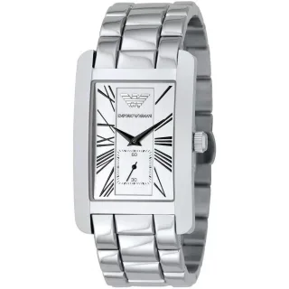 Emporio Armani AR0145 Klassische Herrenuhr mit weißem Zifferblatt