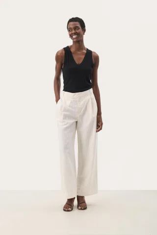 Casual Hose Classic fit Whitecap Gray Stripe grey white