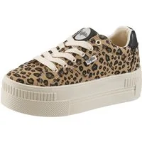 Buffalo Plateausneaker Freizeitschuh, Halbschuh, Schnürschuh im feinen Leo-Look