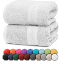 NatureMark Duschtücher 2er-Set Frottier Duschtücher 70x140cm, 100% Baumwolle (2-St), Premium Qualität, DUSCHTUCH, Dusch-Handtuch, 70x140cm, Weiß