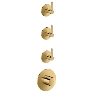 hansgrohe AXOR One Thermostatmodul 48723990 Unterputz, 3 Verbraucher, mit Hebelgriff, polished gold optic