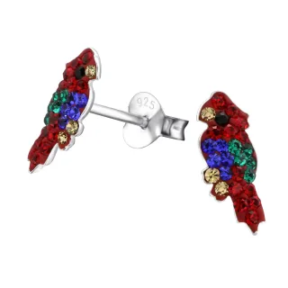 Papagei Ohrringe aus 925 Silber