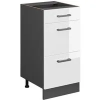 Vicco Unterschrank R-Line Weiß Hochglanz/Anthrazit 40 mit Schubladen ohne Arbeitsplatte (1-St)