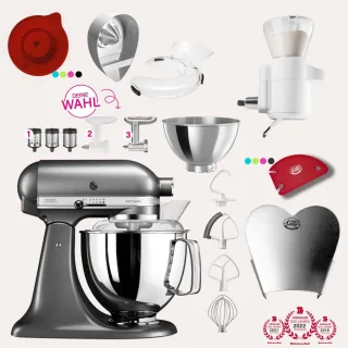 KitchenAid Artisan 4,8 Liter KSM175 Spar-Set mit Sieb mit digitaler...