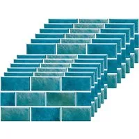 Zaewry Fliesenaufkleber Selbstklebende Fliesenaufkleber Klebefliesen Bad Küche 15x30 cm (12 St), Klebefolie Kueche Badezimmer Wand Fliesenwand Aufkleber