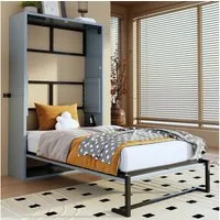 REDOM Funktionsbett Murphy Wandklappbett mit Metallrahmen & Holzplatte (sicherer Wandverriegelung, leiser Klappmechanik), ohne Matratze