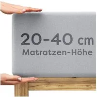 Wolkenfeld Spannbettlaken Boxspringbett Bettlaken - Spannbetttuch für Matratzen bis 40cm, Jersey, Gummizug: rundum, (1 Stück), Elastisch & Rutschfest: 90x200, 140x200, 160x200, 180x200 & Übergrößen