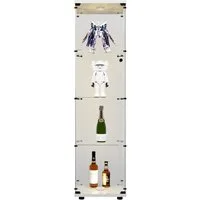 FUROKOY Glasvitrine Standvitrine, Modern Glas Vitrinenschrank (4 Lagen Glasvitrine mit 1 Glastür, Sammlervitrine, für Sammlerstücke Bücher Wein, 42 x 36 x 164 cm)