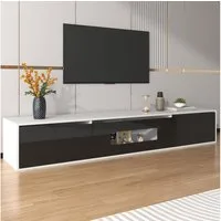 OKWISH TV-Schrank TV-Möbel Fernsehtisch (Breite 180 cm, 1-St) Hochglanz,mit farbwechselndem LED-Licht,Klapptüren