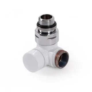 Terma Winkeleck-Absperrventil CYLINDER GZ 1/2"-GZ 24-19 links, TGZOBI002, Weiß TGZOBI002