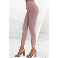 LASCANA Highwaist Leggings mit Zierknöpfen