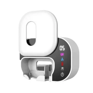 Tevorex Portable Toothbrush Sterilizer UVC Auto Sterilization Heating Drying Timer Type C Rechargeable with LED Display