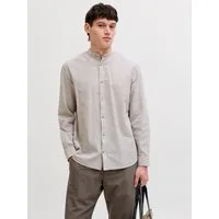 Jack & Jones Langarmhemd JJESUMMER LINEN BLEND BAND SHIRT L/S SN Baumwollmischung, regular fit