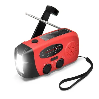Weather Alert Emergency Radio AM/FM Emergency Radio Solar Hand Crank USB Charging Generator 2000mAh Power Bank Flashligh