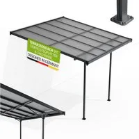 Juskys Terrassendach Borneo, BxT: 312x303 cm, 3x3 m, Regen- und Sonnenschutz, lichtdurchlässig, UV-Schutzfolie